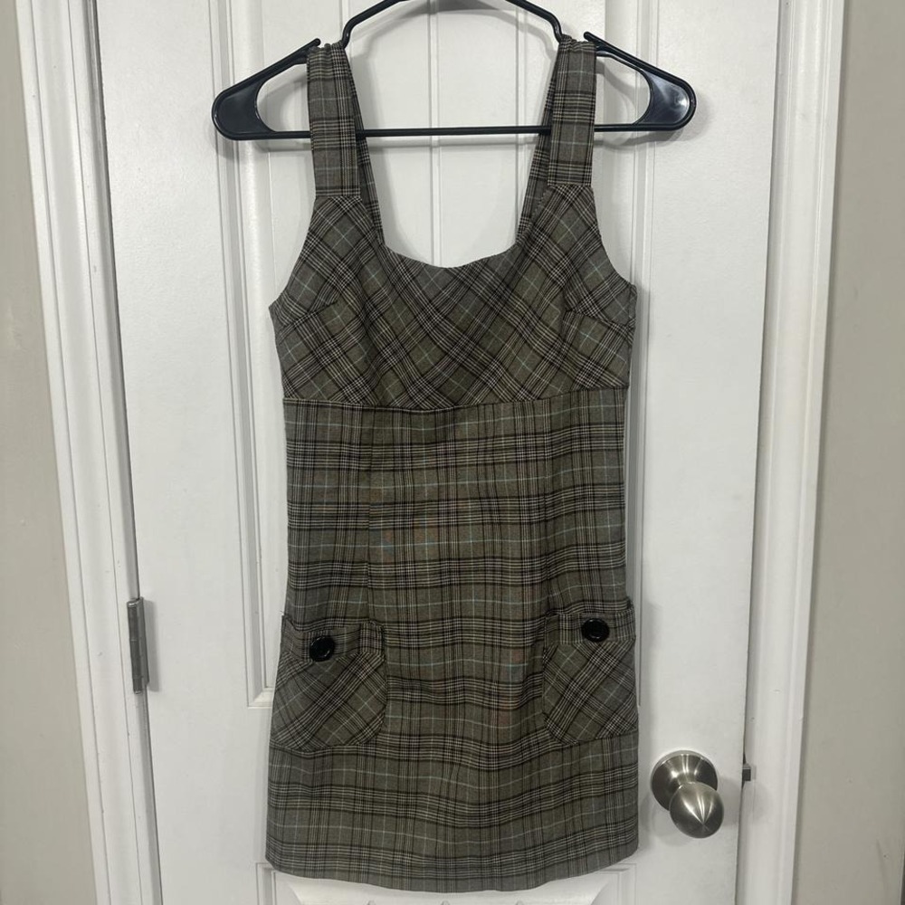 Dark academia 90s y2k made‎ in the USA plaid school girl jumper. Small